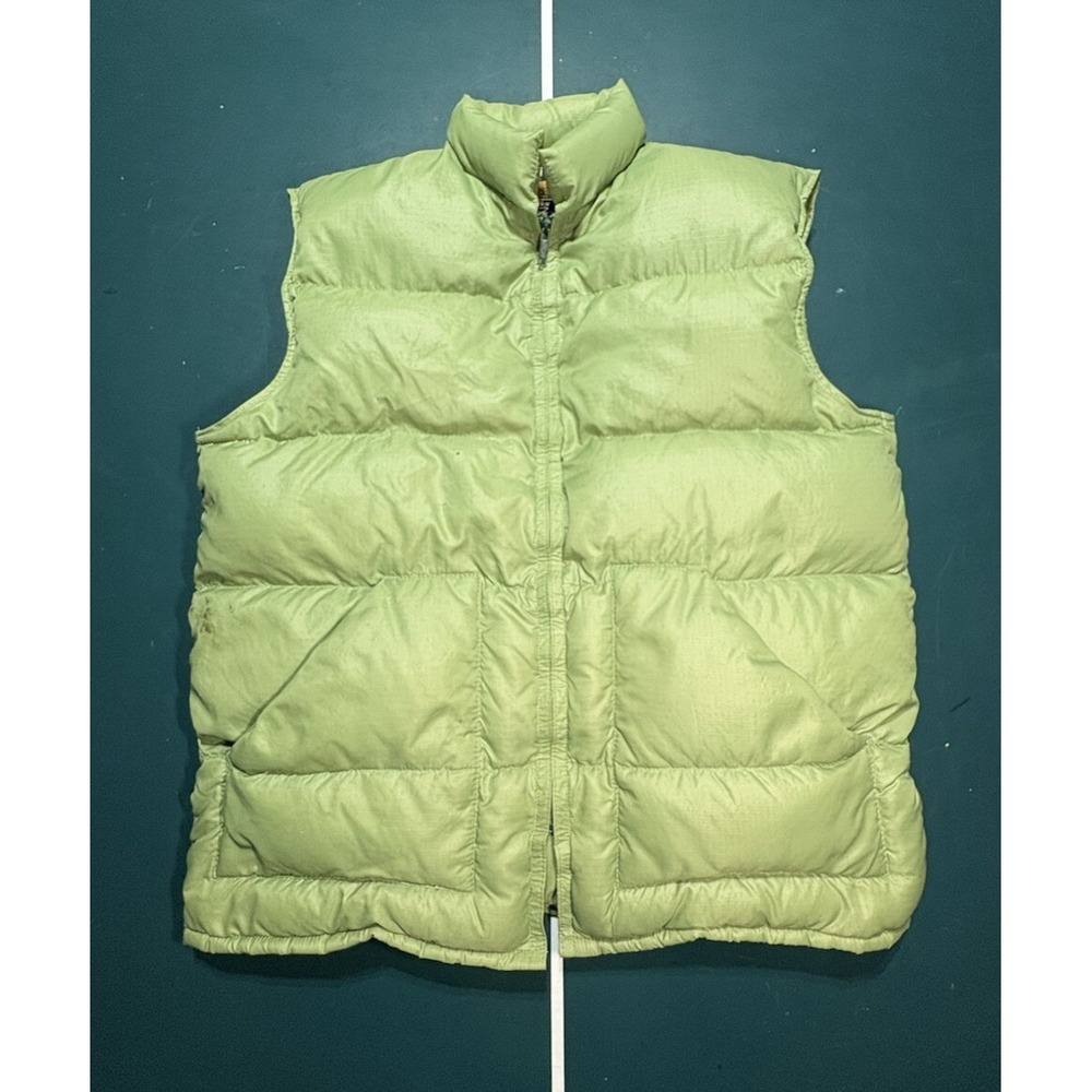 Vintage 80s Sears The Mens Store Goose Down Puffer‎ Vest Size Medium Green